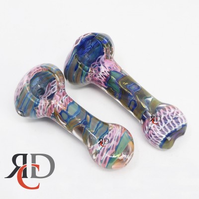 GLASS PIPE DOUBLE BLOWN FLAT MOUTH DELUXE GP5090 1CT